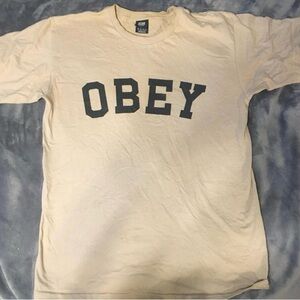 Obey Men's Cream Logo Tee